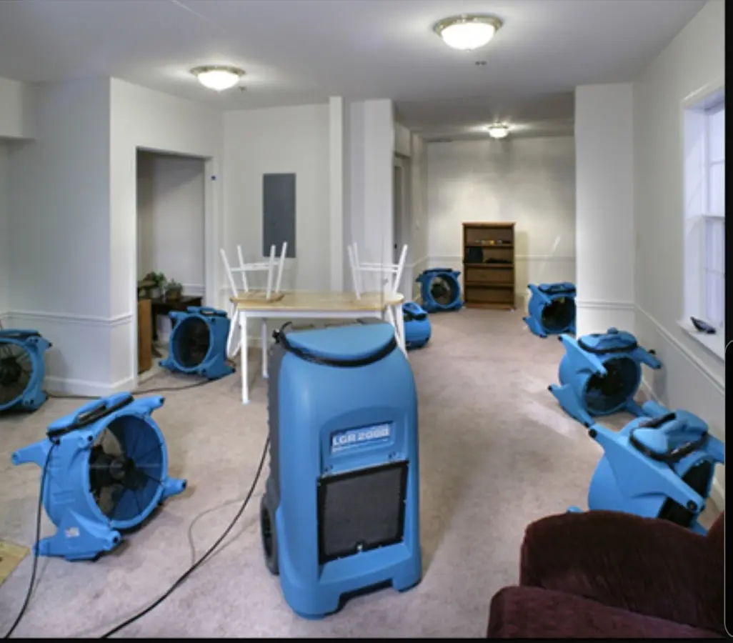 Air movers and dehumidifier setup for Water Extraction & Removal in Sebastian
